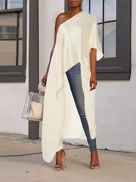 Valenzora | Women's Summer Blouse Sexy One Shoulder Party Dresses
