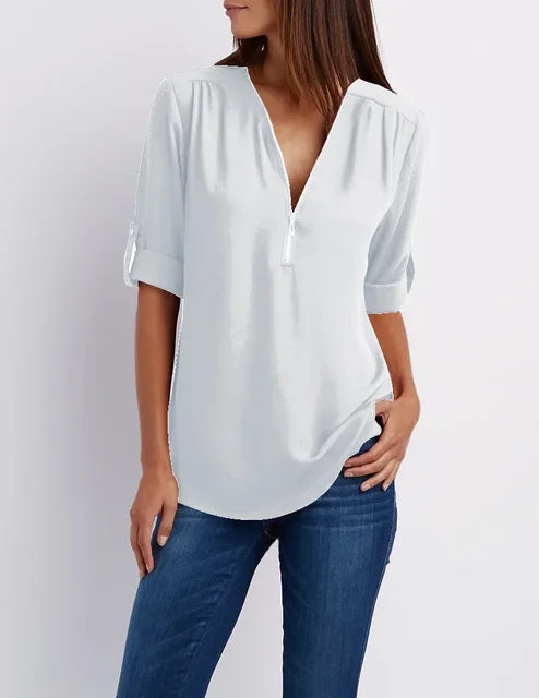 Valenzora | Modernes Zip-Top aus nachhaltiger Baumwolle