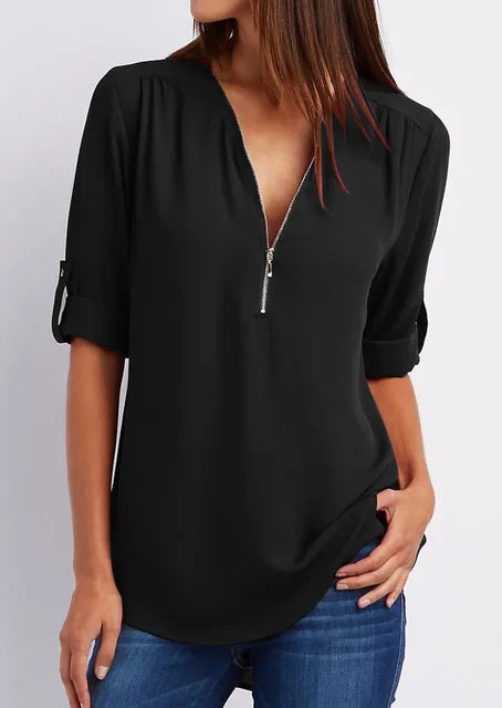 Valenzora | Modernes Zip-Top aus nachhaltiger Baumwolle