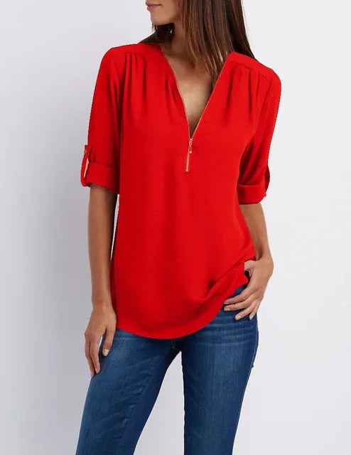 Valenzora | Modernes Zip-Top aus nachhaltiger Baumwolle
