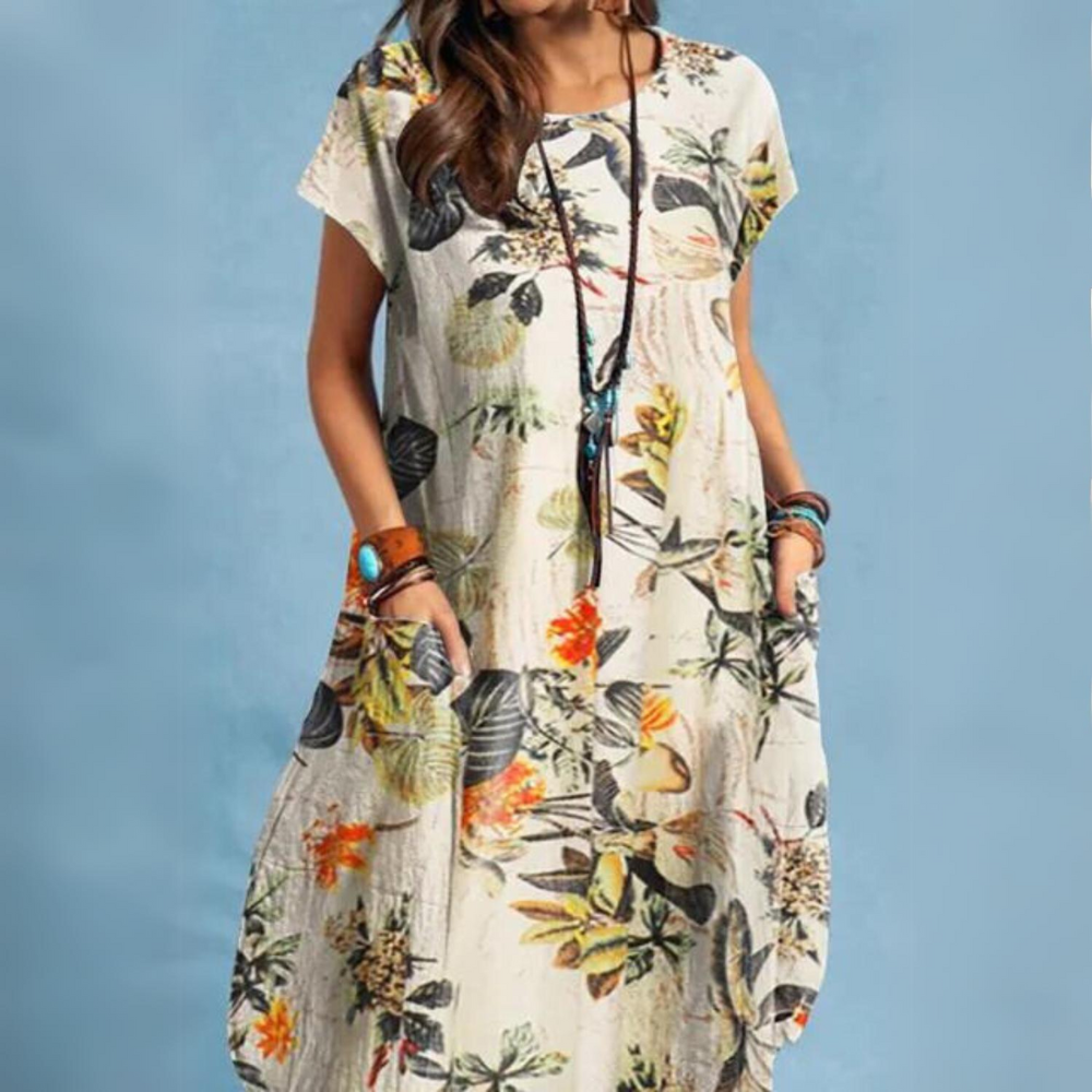 Valenzora | Elegantes Sommerkleid mit Rundhalsausschnitt