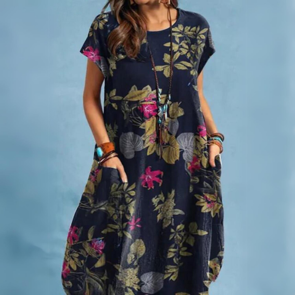 Valenzora | Elegantes Sommerkleid mit Rundhalsausschnitt