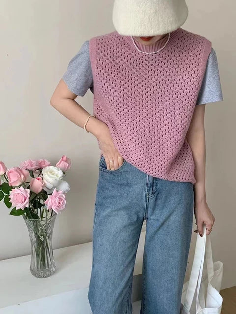 Valenzora | Ärmelloser Strickpullover für Damen