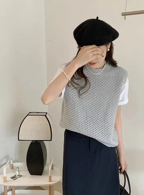 Valenzora | Ärmelloser Strickpullover für Damen