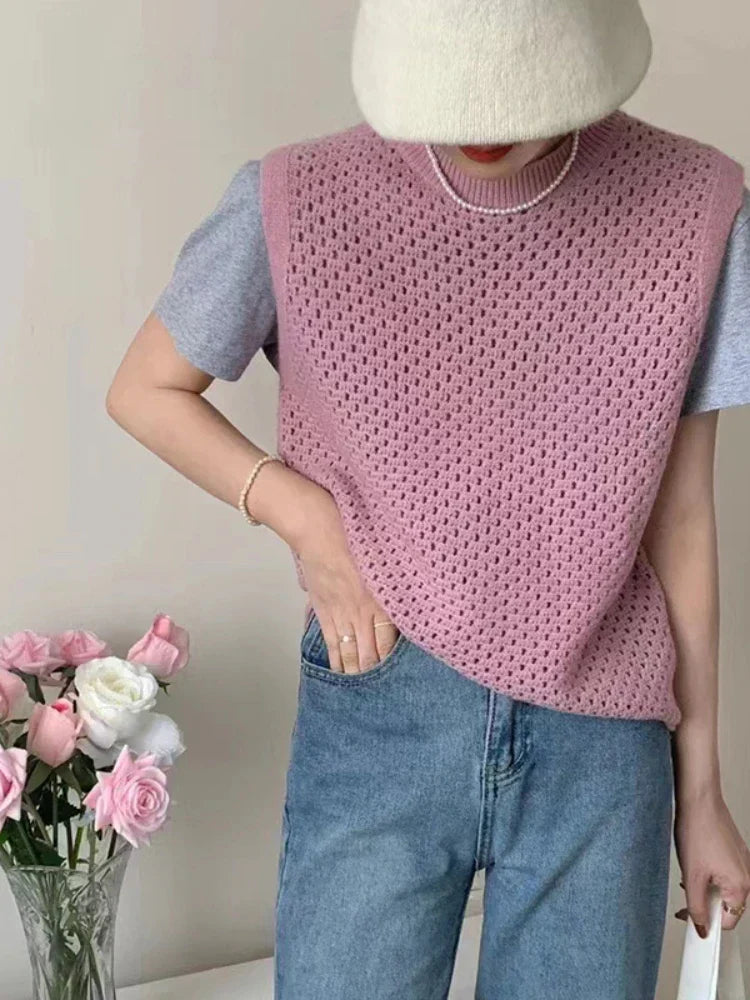 Valenzora | Ärmelloser Strickpullover für Damen