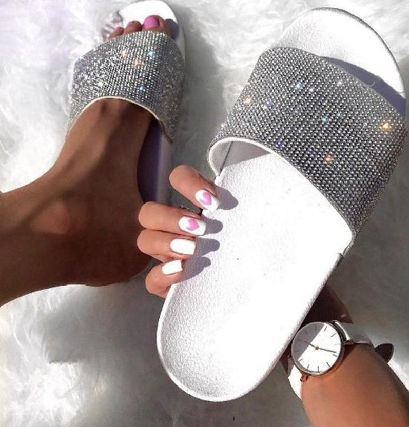 Valenzora | Crystal Diamond Trim Sandals