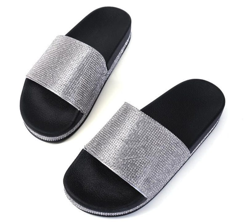 Valenzora | Crystal Diamond Trim Sandals
