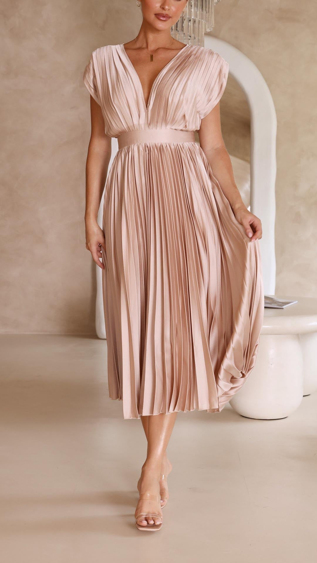 Valenzora | Dress with V-neck and back tie