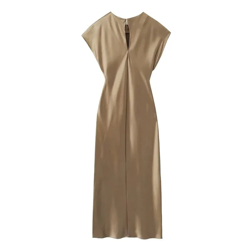 Sophia™ – Elegantes Satin-Midikleid