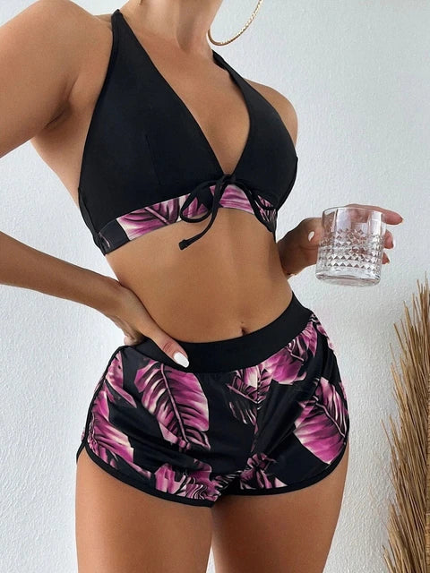 Valenzora | Bikini with leaf print