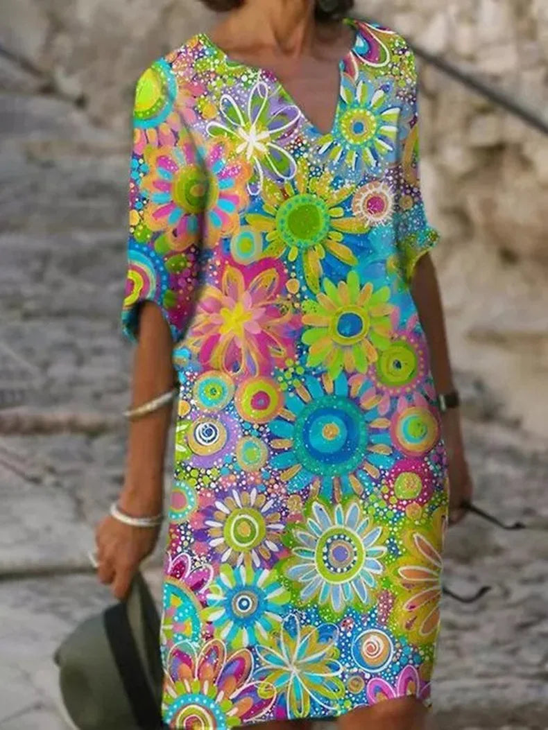 Valenzora | Cotton Floral Dress for Women