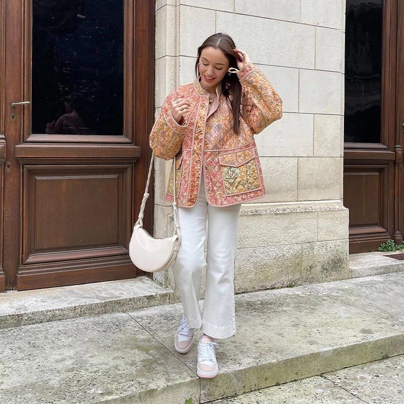 Valenzora | Übergroße Boho-Stil offene Tweed-Jacke Damenjacke
