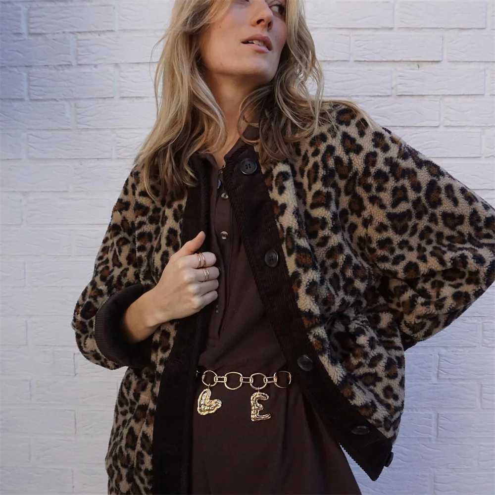 Valenzora | Oversized Leopard Print Button Summer Jacket Women's Jacket