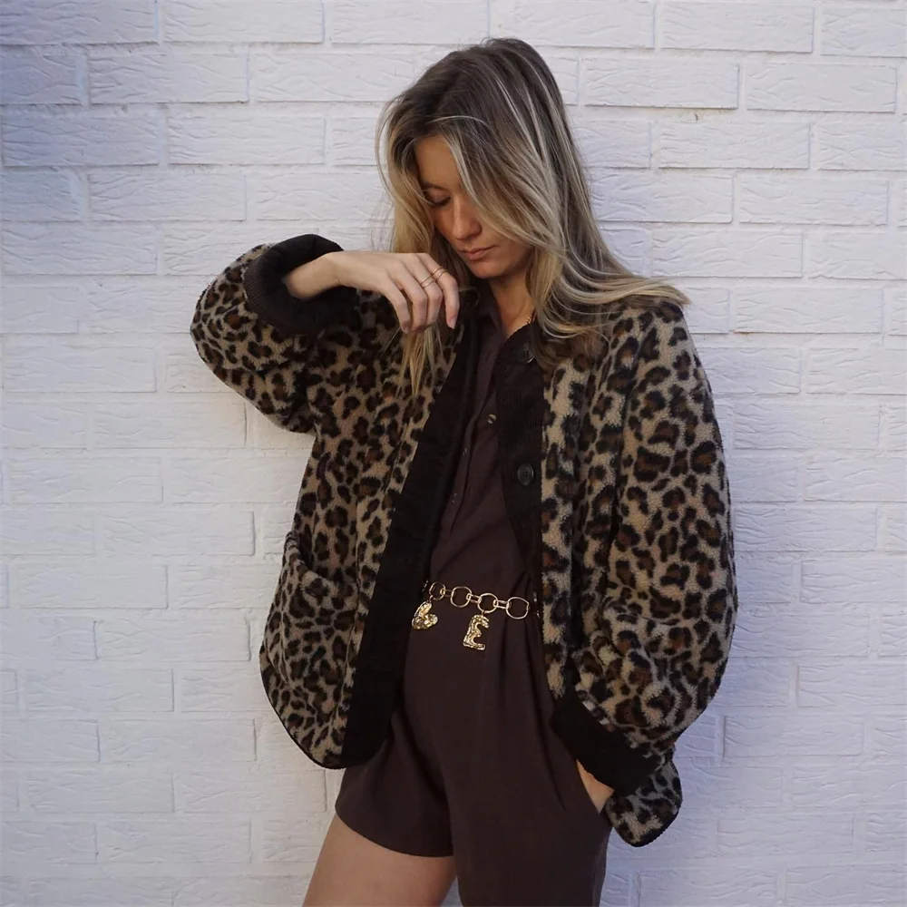 Valenzora | Oversized Leopard Print Button Summer Jacket Women's Jacket