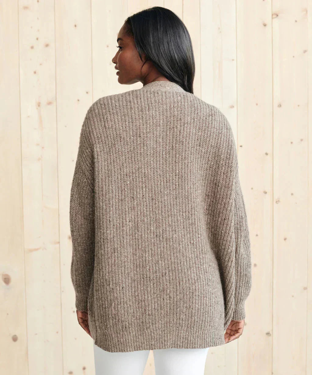 Valenzora | Übergroße Damen-Kaschmir-Strickjacke mit V-Ausschnitt und Knöpfen
