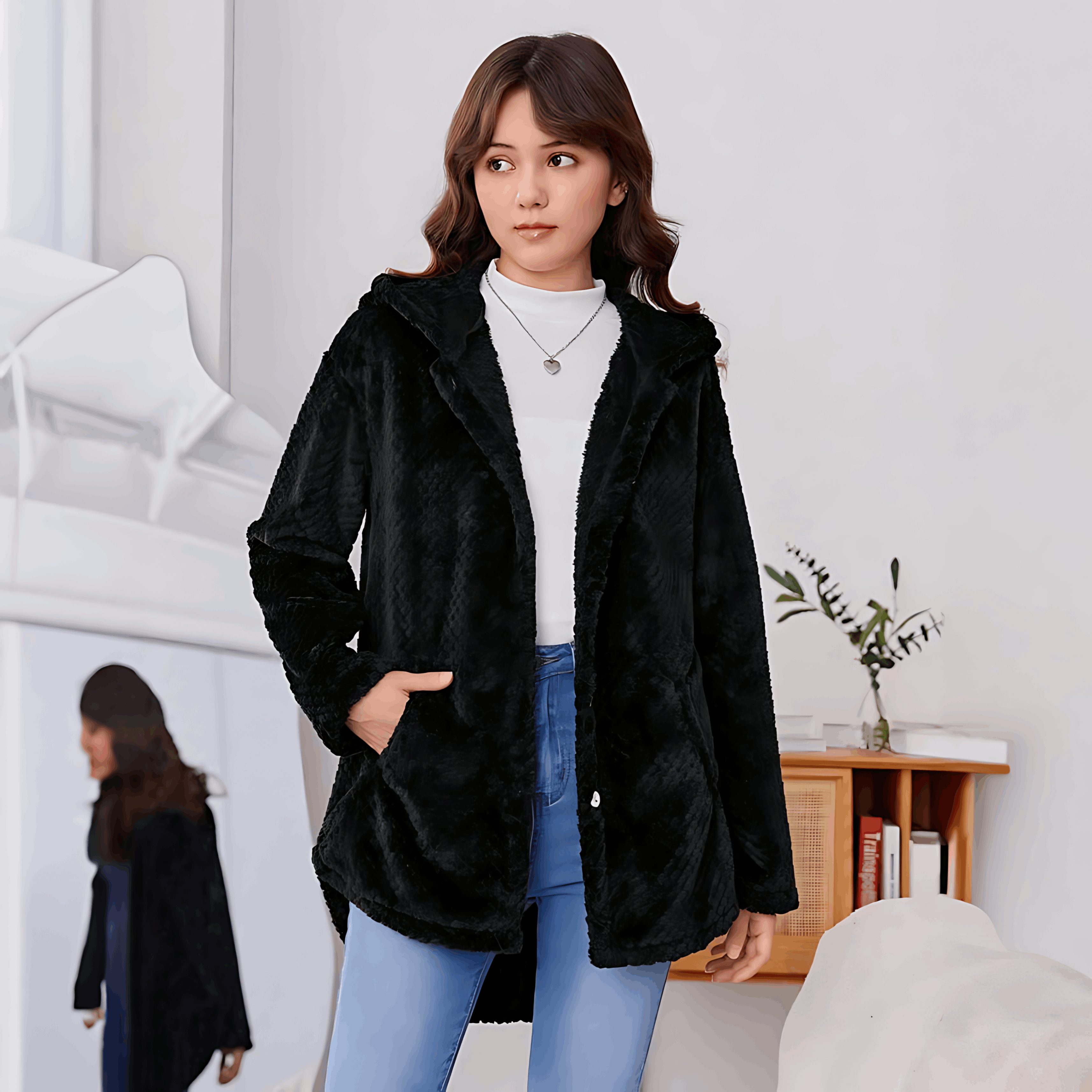 Valenzora | Warme Strickjacke mit weichem Futter und Kapuze für Damen