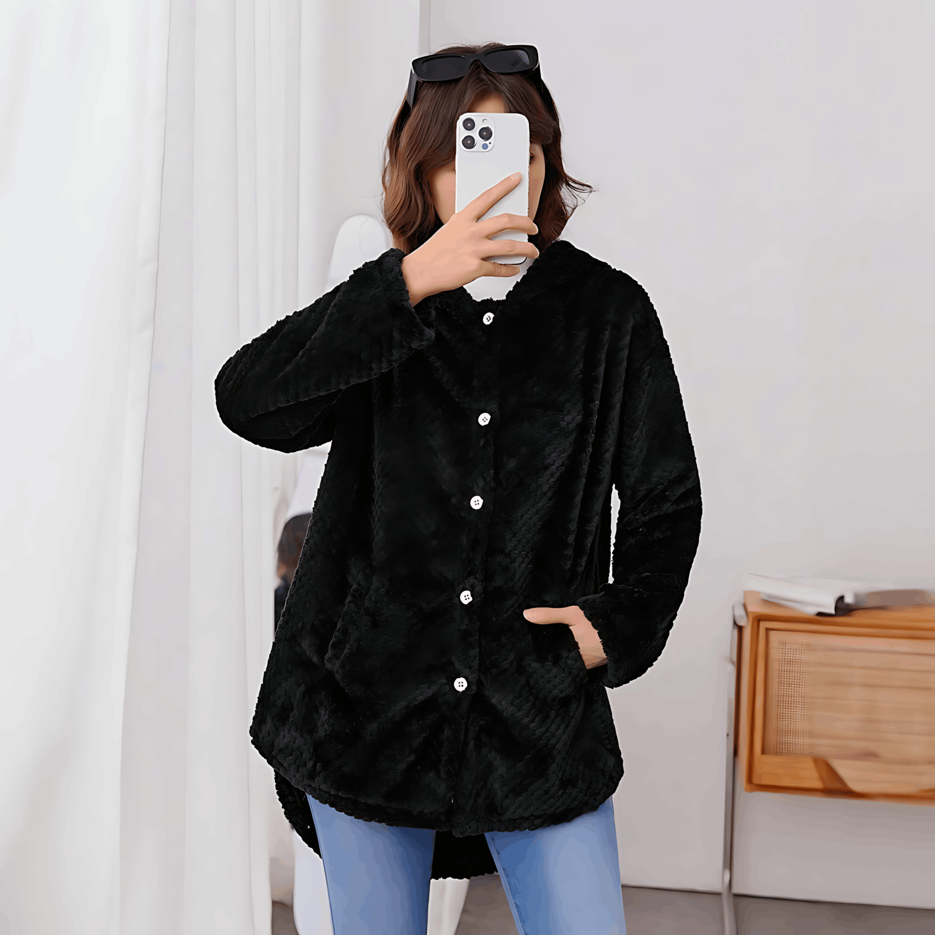 Valenzora | Warme Strickjacke mit weichem Futter und Kapuze für Damen