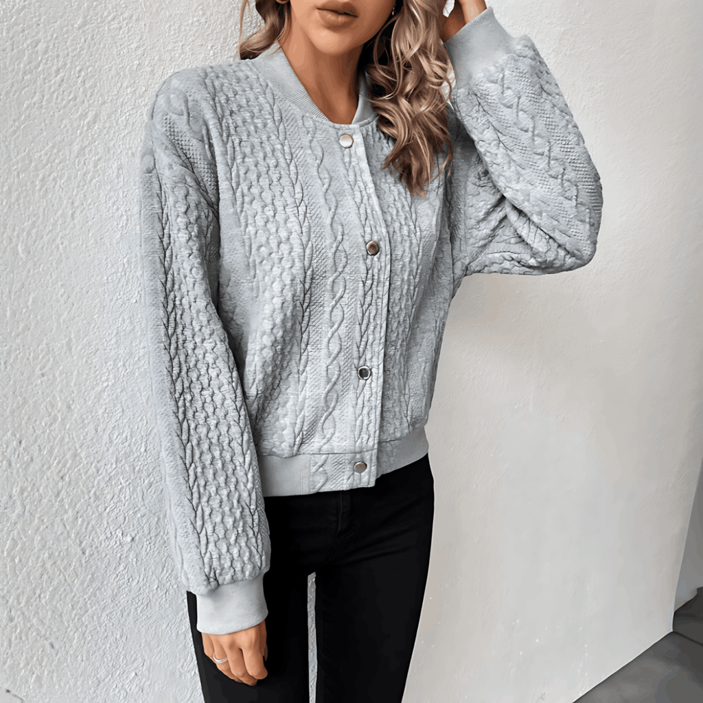 Valenzora | Women's bomber-style cardigan with buttons