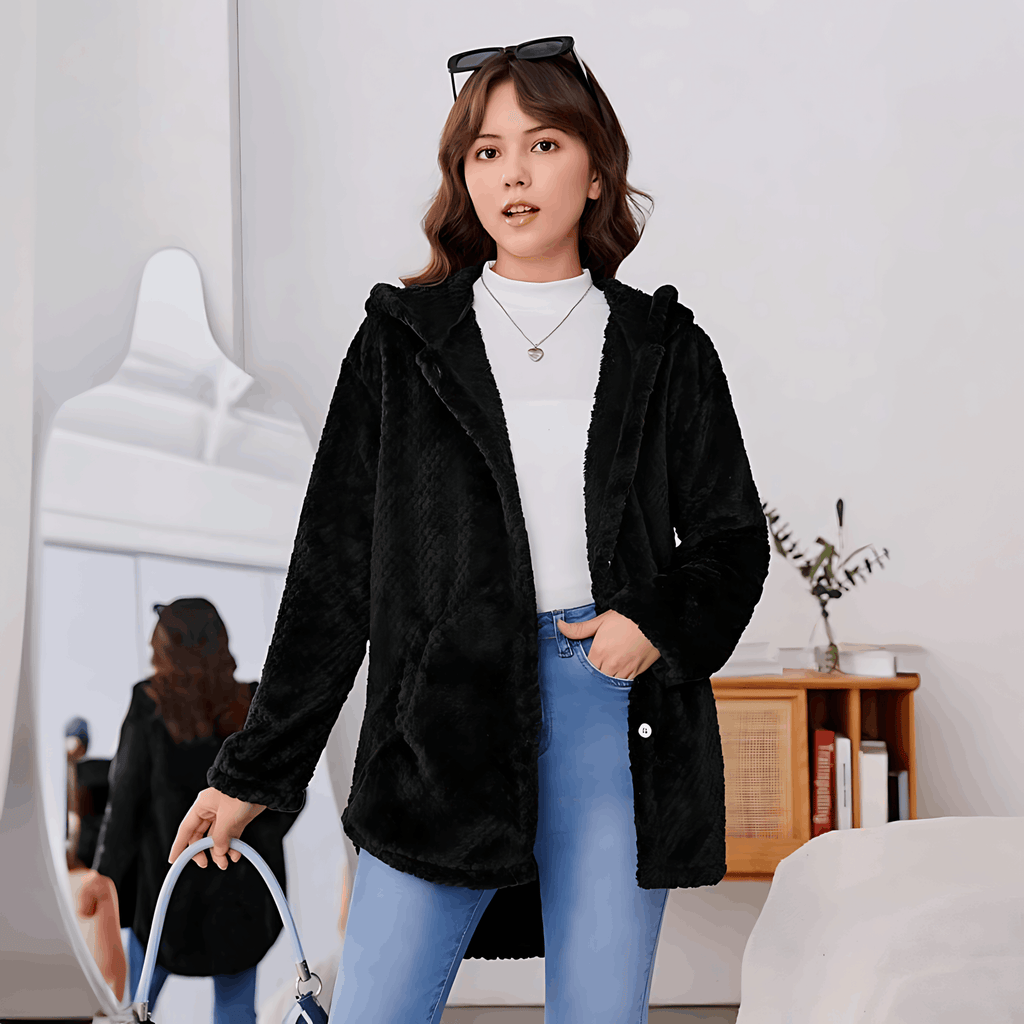 Valenzora | Warme Strickjacke mit weichem Futter und Kapuze für Damen