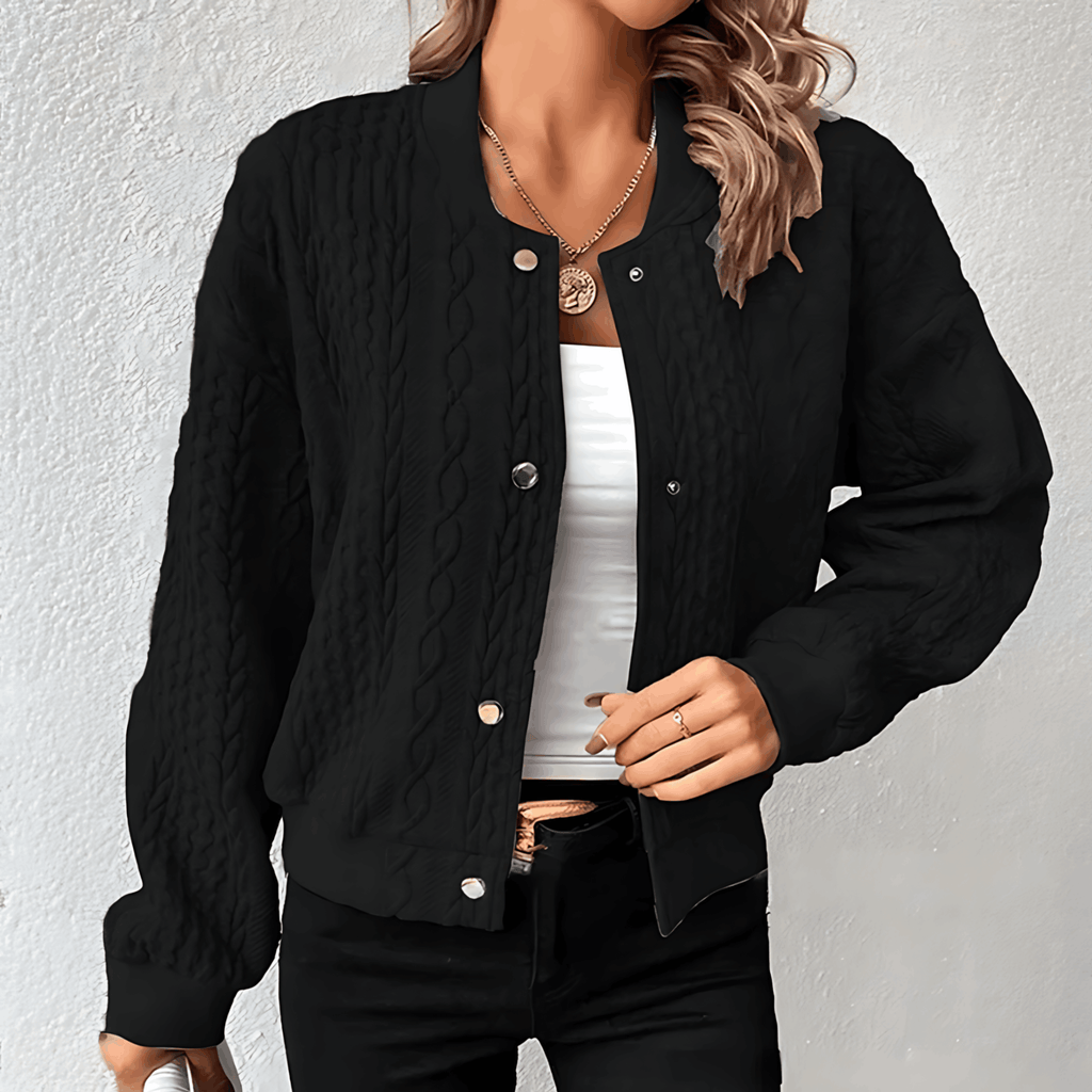 Valenzora | Women's bomber-style cardigan with buttons