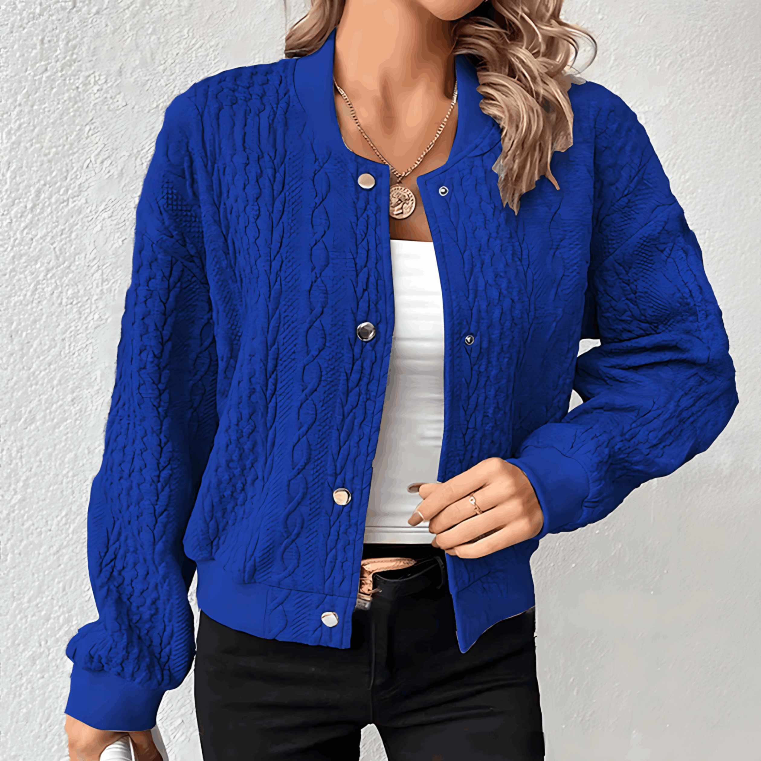Valenzora | Women's bomber-style cardigan with buttons