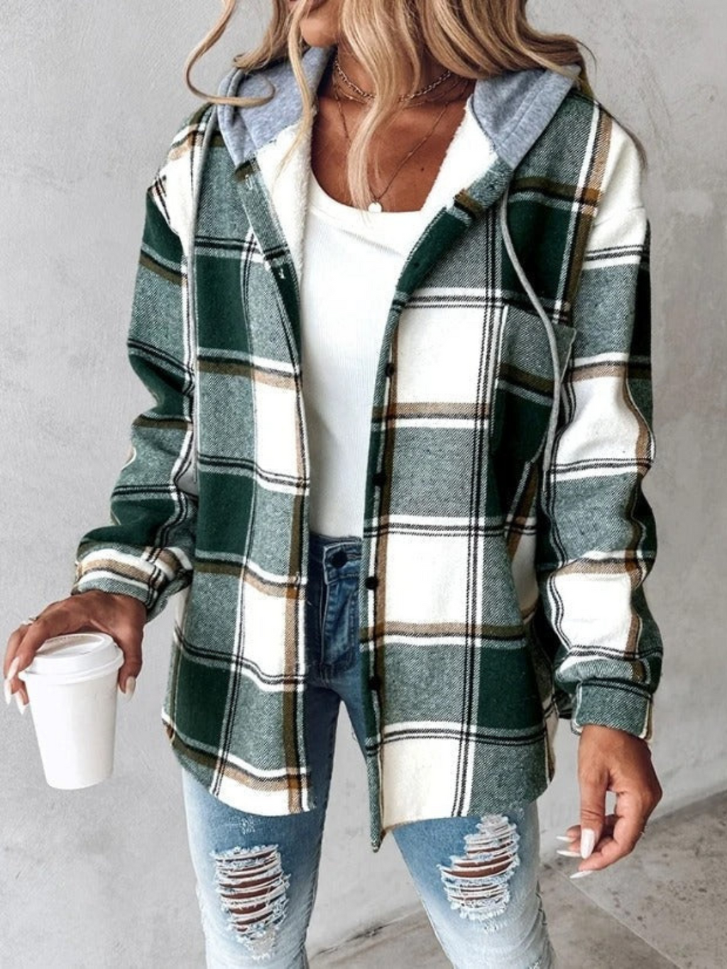 Valenzora | Klassischer Kapuzenpullover im Karodesign für Damen