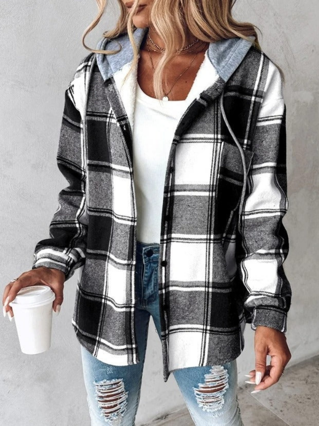 Valenzora | Klassischer Kapuzenpullover im Karodesign für Damen