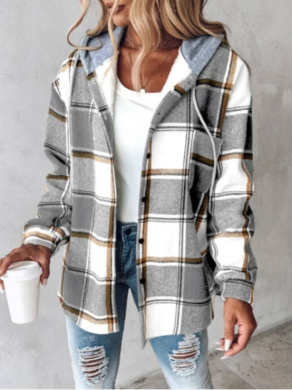 Valenzora | Klassischer Kapuzenpullover im Karodesign für Damen
