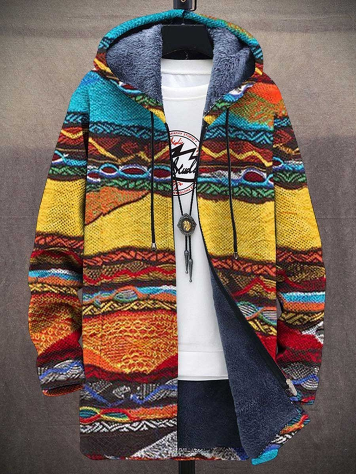 Valenzora | Kuschelige Jacke mit Kunstdruck