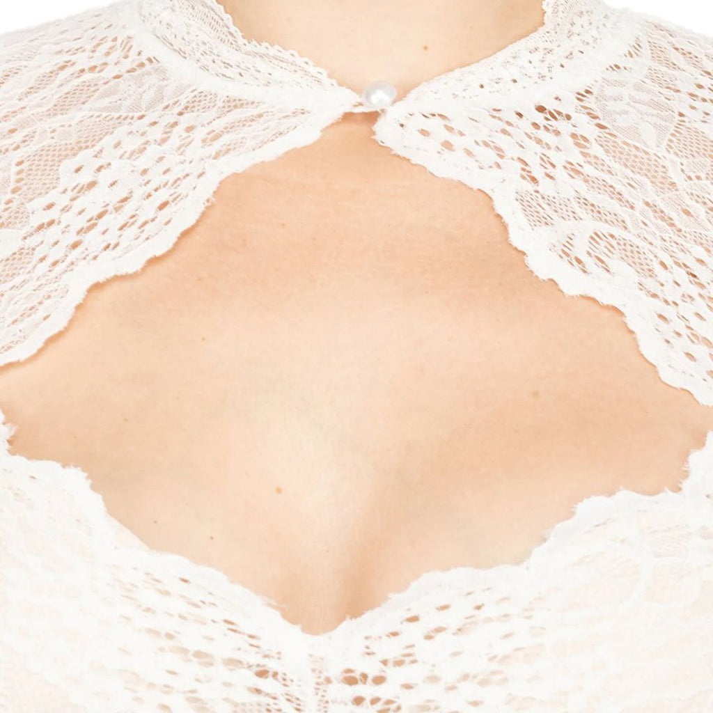 Valenzora | Dirndl blouse with lace pattern and seductive neckline for Oktoberfest