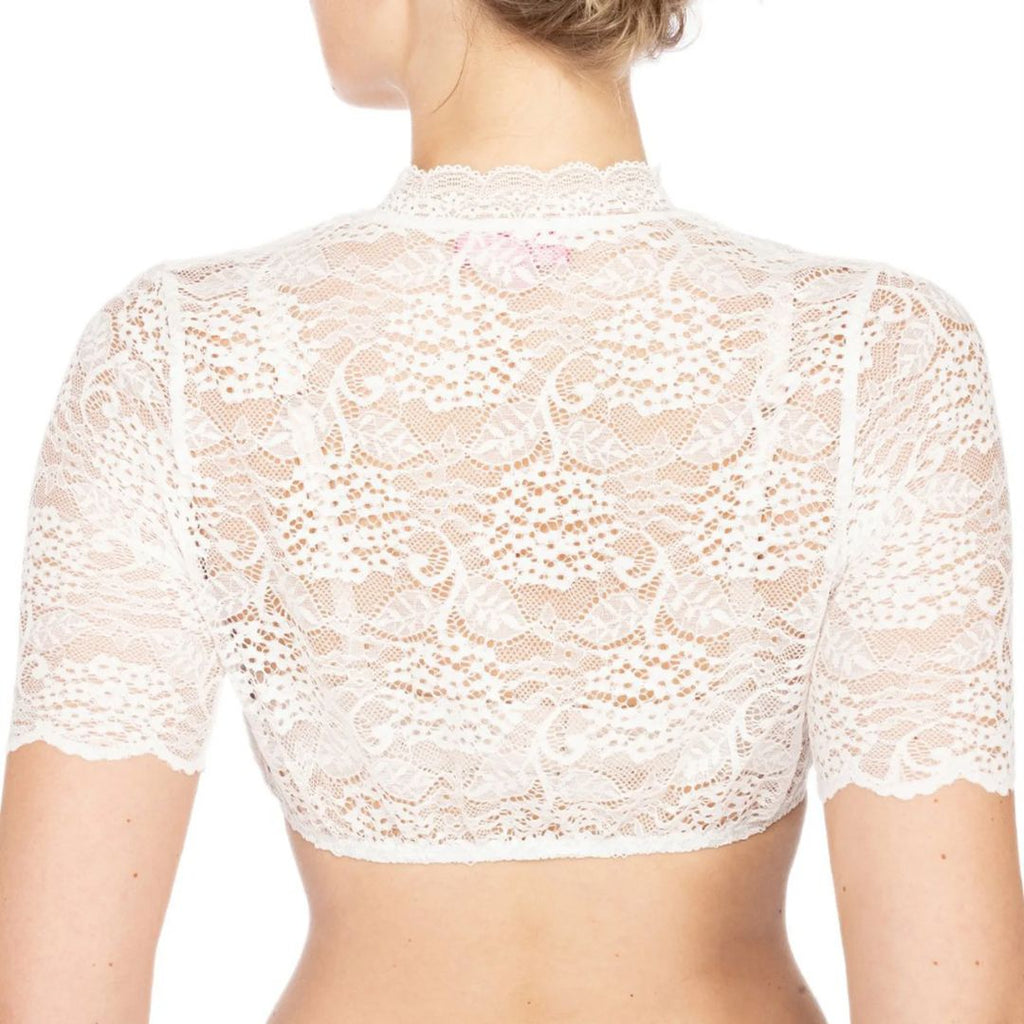 Valenzora | Dirndl blouse with lace pattern and seductive neckline for Oktoberfest