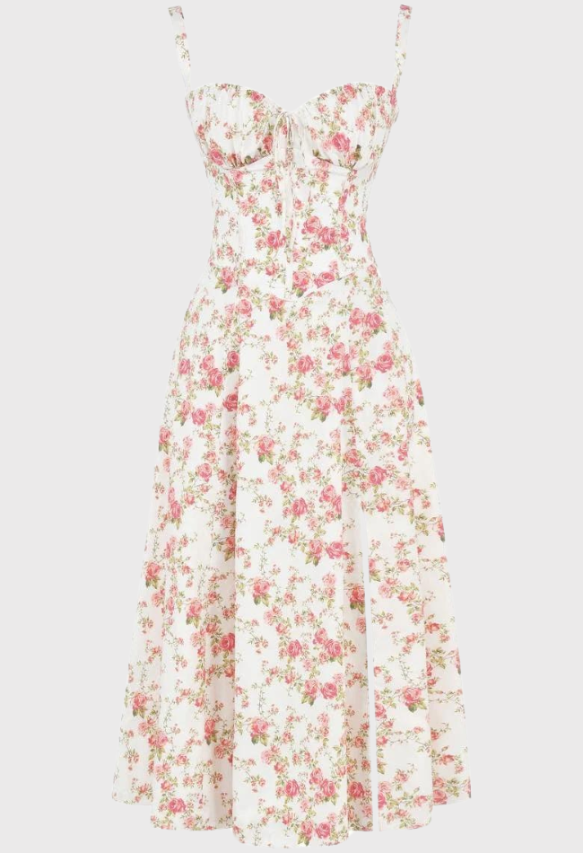 Carmea™ Floral Bustier Dress with Waist Shaping