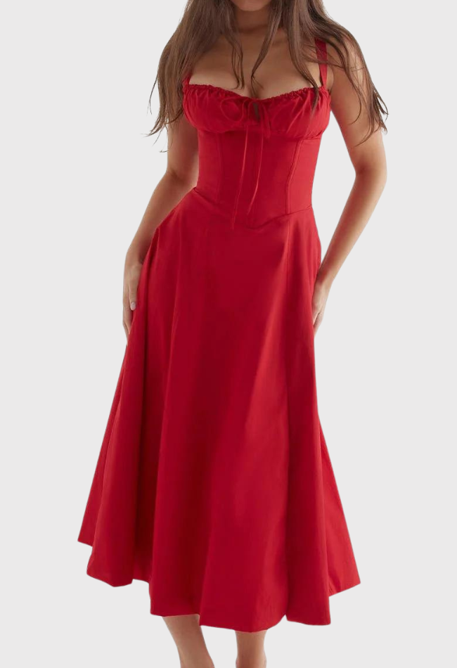 Carmea™ Floral Bustier Dress with Waist Shaping
