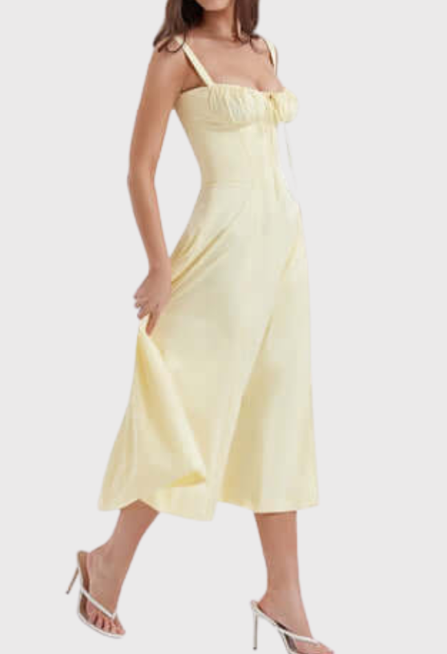 Carmea™ Floral Bustier Dress with Waist Shaping