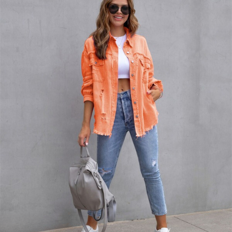 Ripped denim jacket