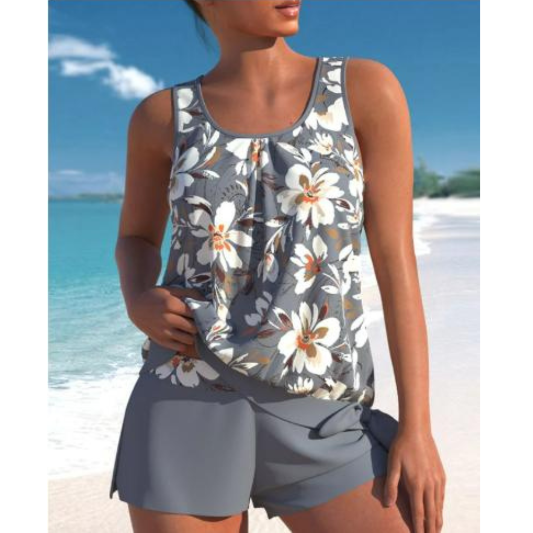 Valenzora | 2-Piece Tankini Set Floral Pattern Women's Swimwear