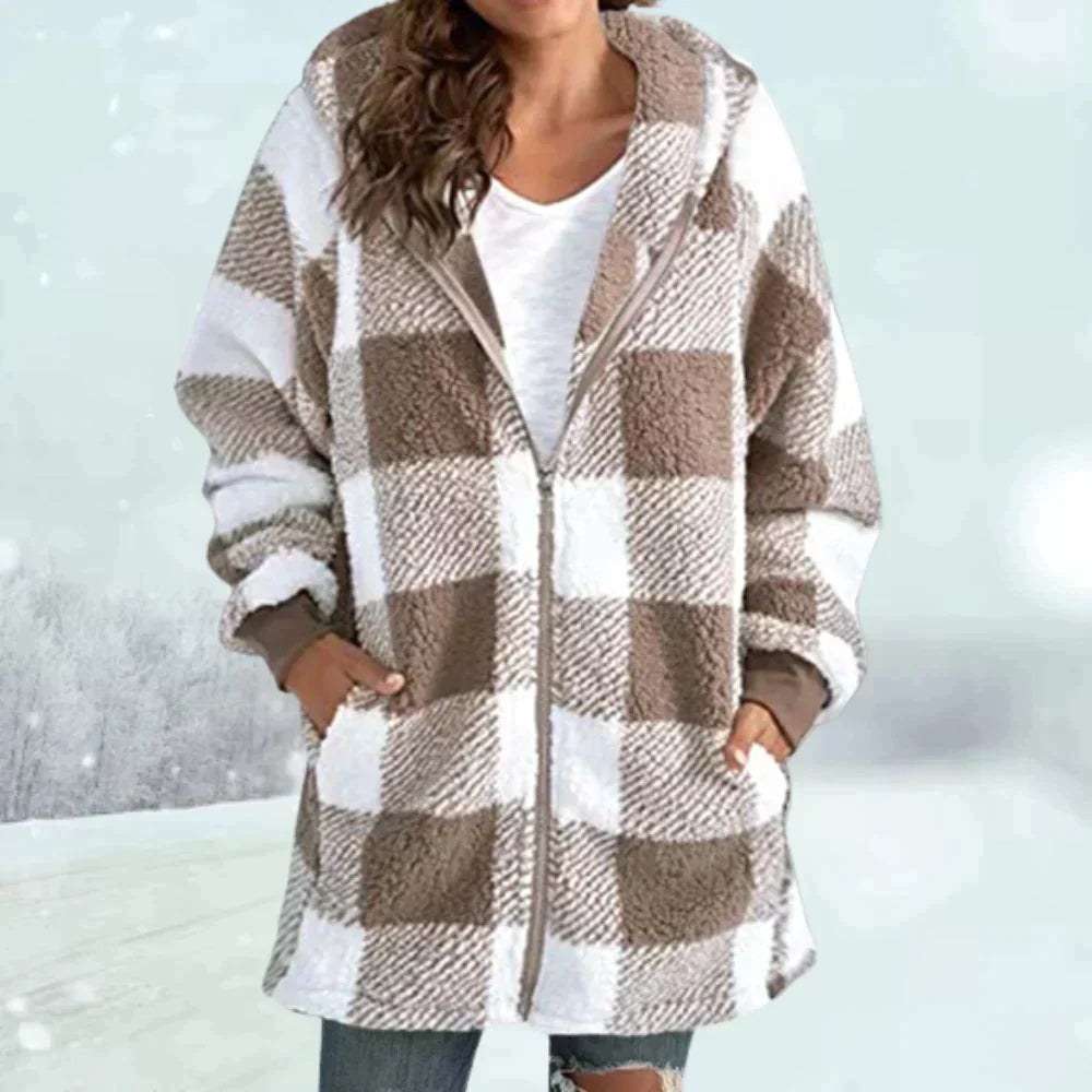 Valenzora | Checkered winter jacket for a timeless look