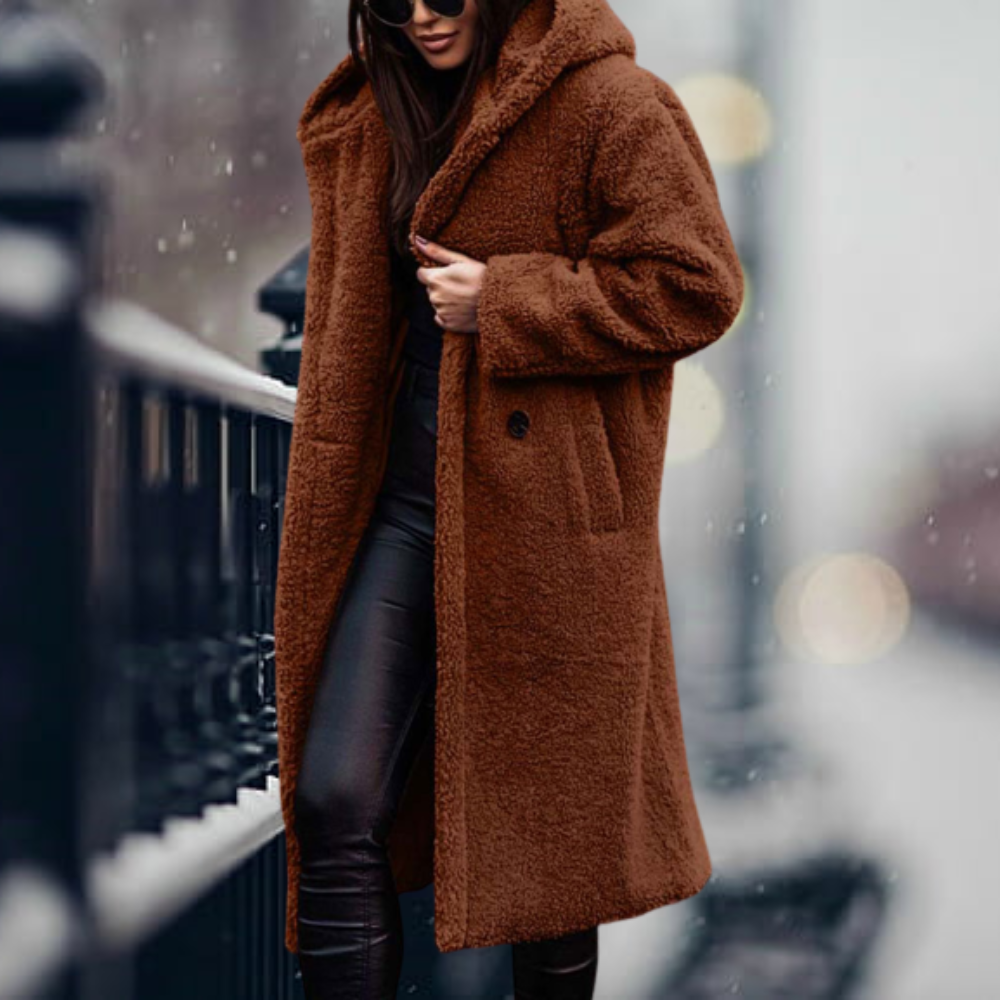 Valenzora - The coziest elegance faux fur hooded jacket