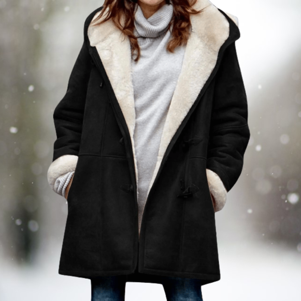 Fashionable and warm jacket with hood