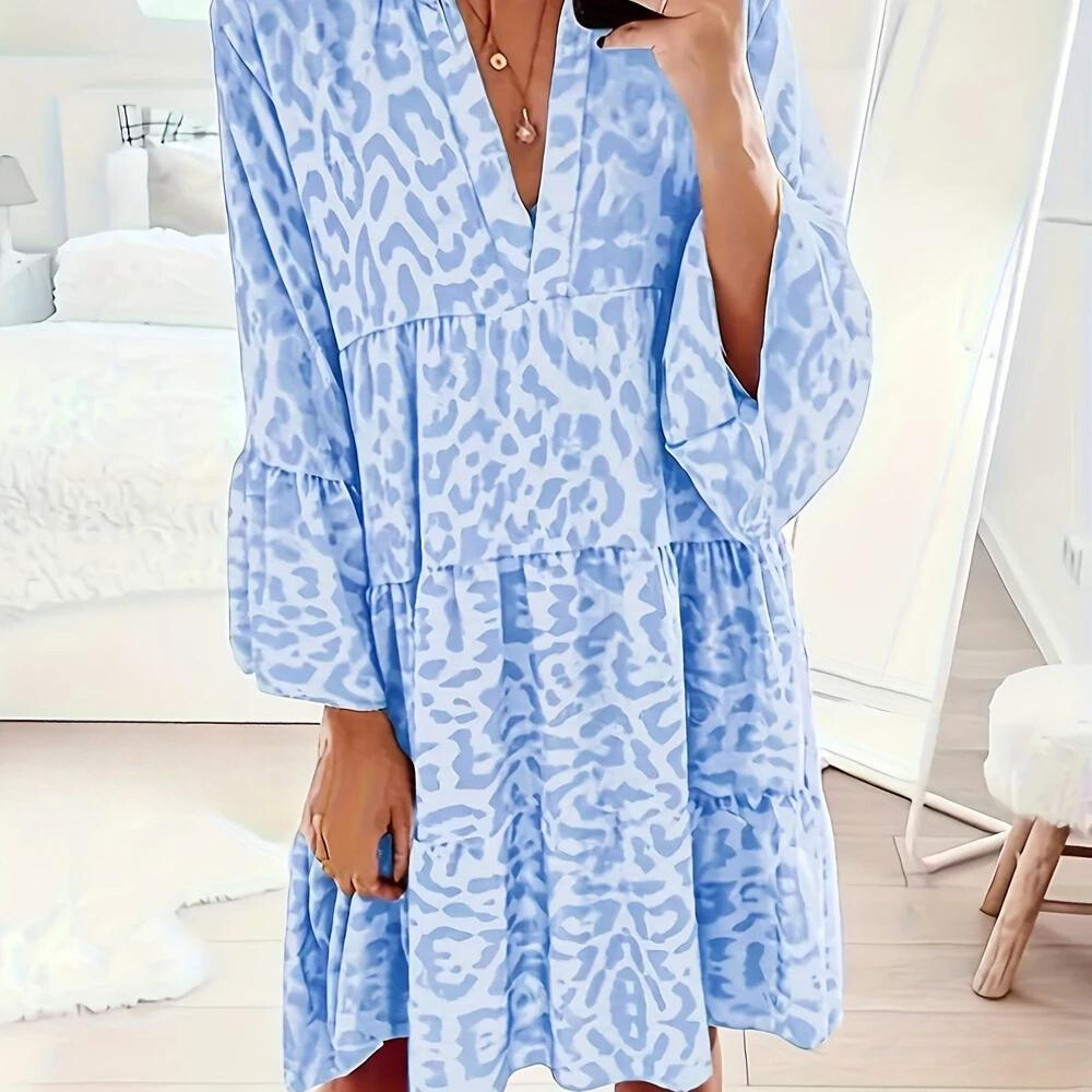 Valenzora | Boho dress with leopard print for women, plus size