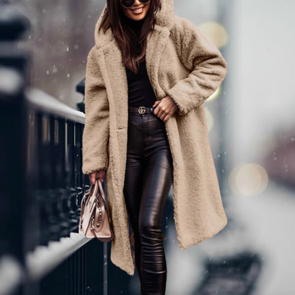The coziest, most elegant faux fur hooded jacket