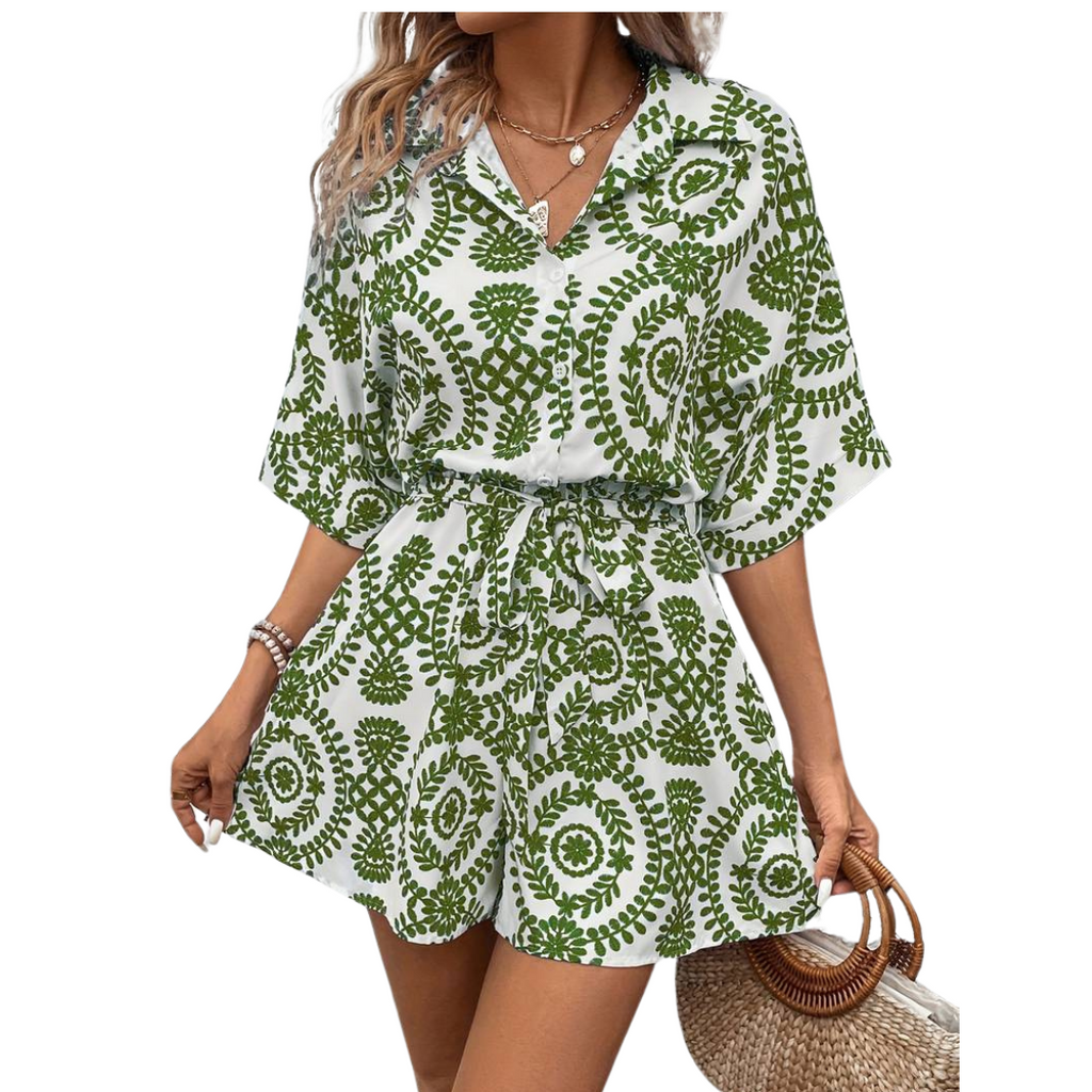 Valenzora Jumpsuit - Vintage - Short sleeves with belt