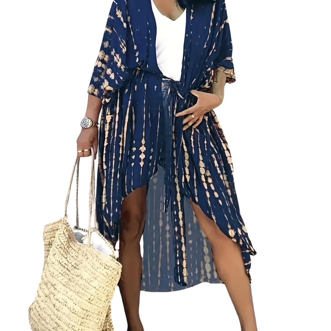 Valenzora Midi Kimono – Boho – Allover Print Loose Fit