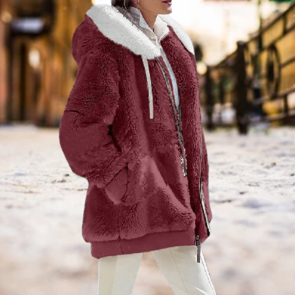 The most comfortable winter plush hooded jacket