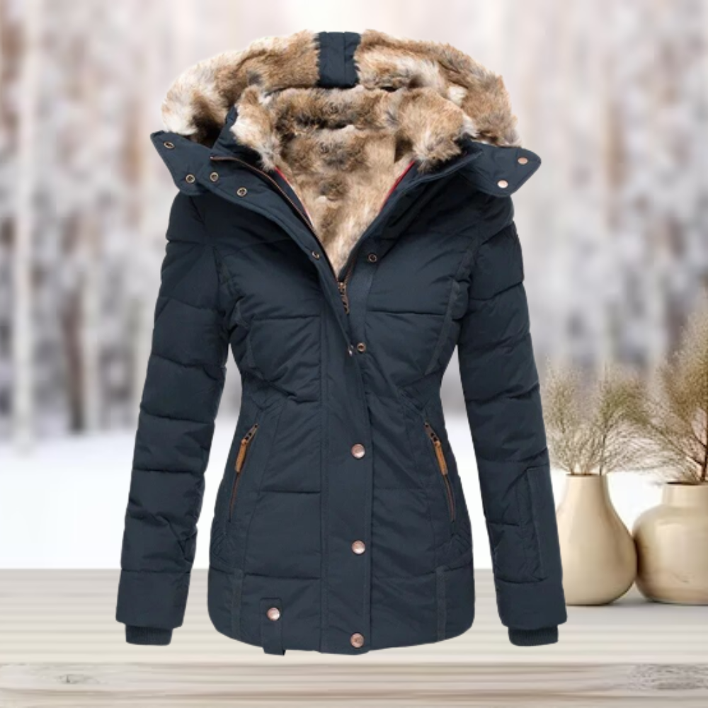 Valenzora | Elegant winter fur jacket with hood 2026