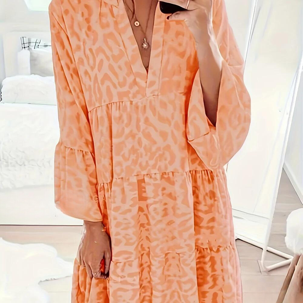 Valenzora | Boho dress with leopard print for women, plus size