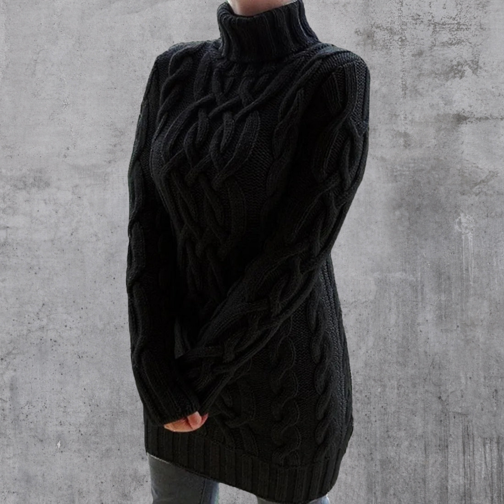 Valenzora | Stilvoller warmer langer Rollkragenpullover