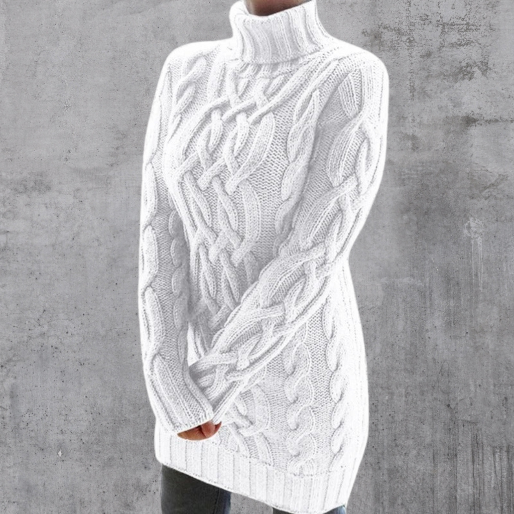 Valenzora | Stilvoller warmer langer Rollkragenpullover