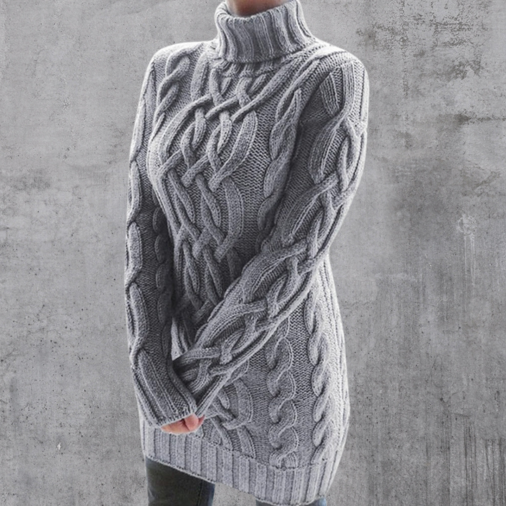 Valenzora | Stilvoller warmer langer Rollkragenpullover