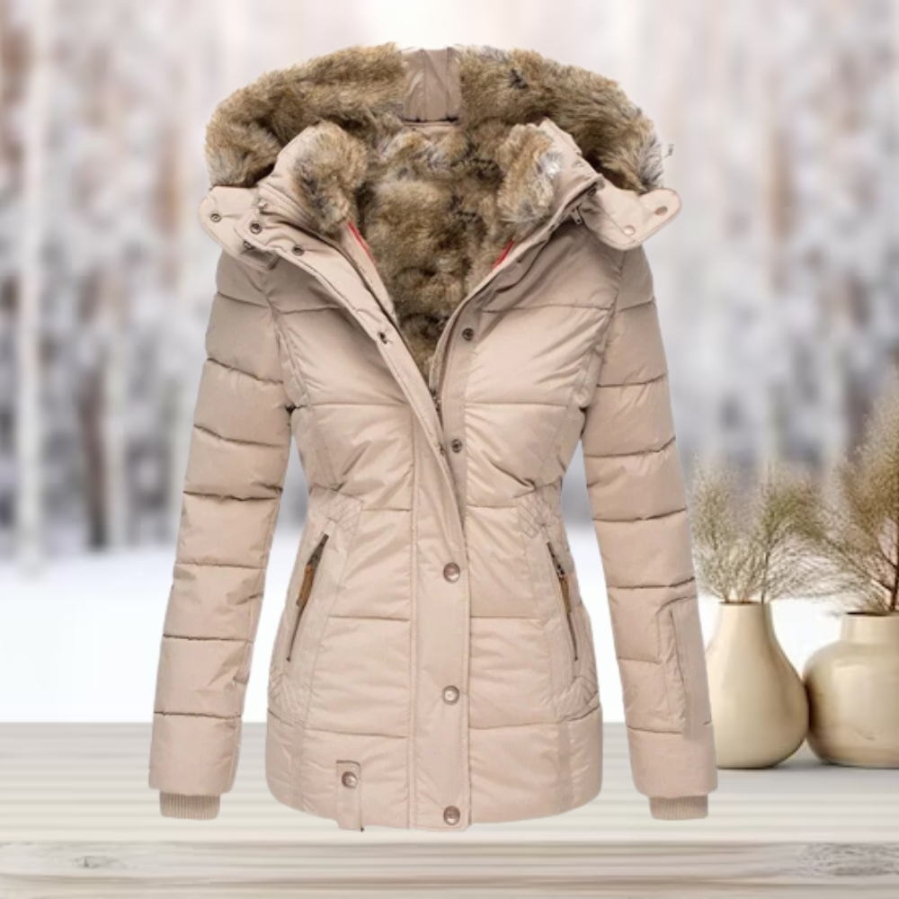Valenzora | Elegant winter fur jacket with hood 2026